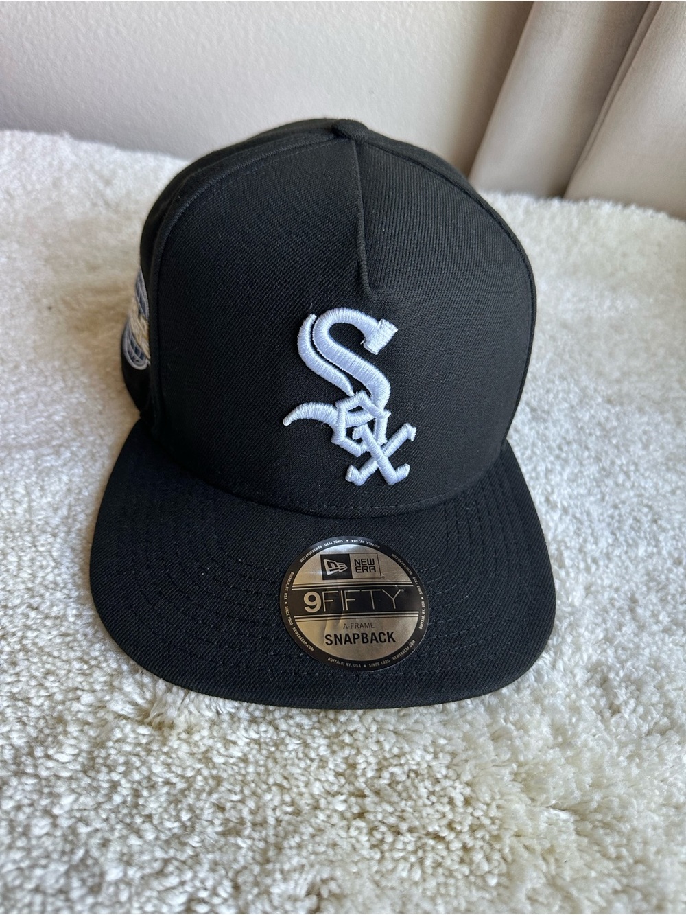 New Era 9FIFTY Snapback Chicago White Sox World Series Side Patch Hat Black